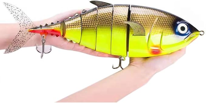 Large Multi Jointed Fishing Lures Bait,Big Giant Fishing Bass Lures,Crankbaits Swimbaits with Treble Hook