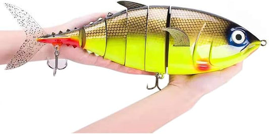 Large Multi Jointed Fishing Lures Bait,Big Giant Fishing Bass Lures,Crankbaits Swimbaits with Treble Hook