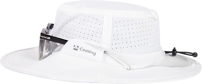 TOP-EX UVCoolix™ Cooling Sun Hat for Men Women, UPF 50+ Wide Brim Safari Hat, 360° Breathable Boonie Hats for Hiking, XL/XXL