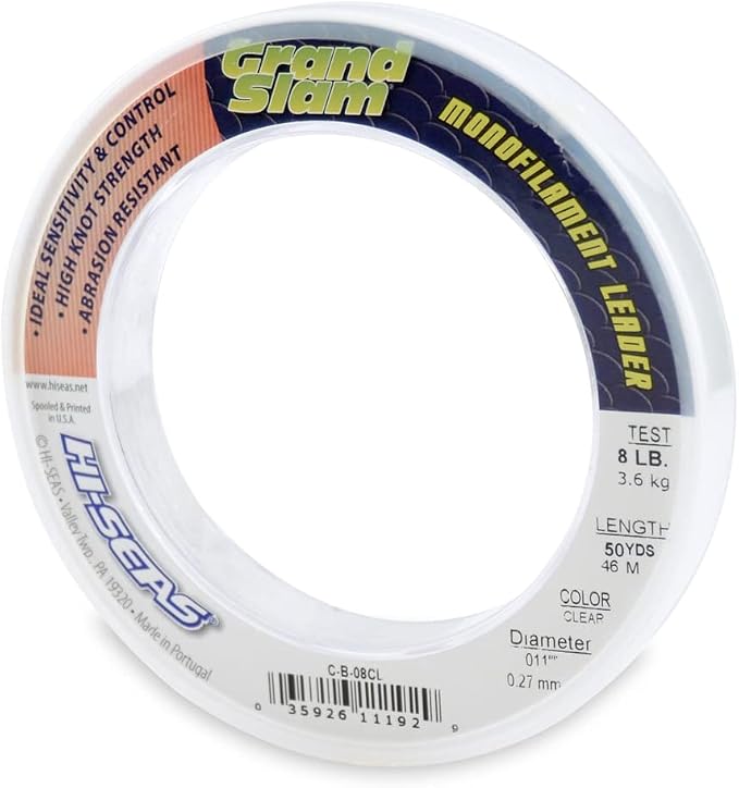 HI-SEAS Grand Slam Monofilament Fishing Leader - Superior Strong Clear Black, for Freshwater & Saltwater Big Game Bottom Fishing, Trolling