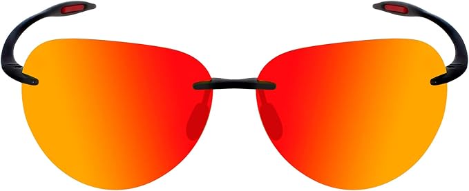 JULI Sports Sunglasses for Men Women Tr90 Rimless Frame for Running Fishing Golf Surf Driving MJ8009