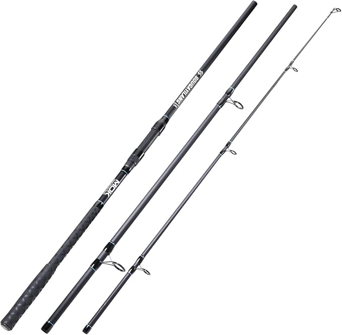 Sougayilang Spinning Fishing Rod, 3-Piece, Carbon Catfish Rod with EVA Comfortable Handle for Catfish and Carp Fishing, Medium/Heavy Power, 9'0"/10'0"/11'0" (11'0")