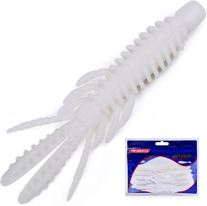 10 Pcs Soft Swimbait Lures, 6.4cm/2.5in Shrimp Shape Soft Plastic Fishing Lures Kit, Bass Fishing Lure Swim Baits with 5 Color, for Fishing Trout, Crappie, Bass, Redfish, Freshwater, Saltwater
