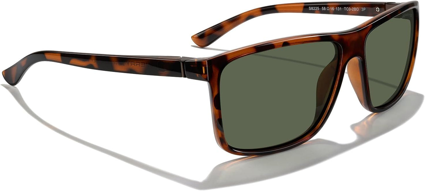 MERRY'S Rectangular Polarized Sports Sunglasses for Men Women Cycling Driving Fishing UV400 Protection S8225