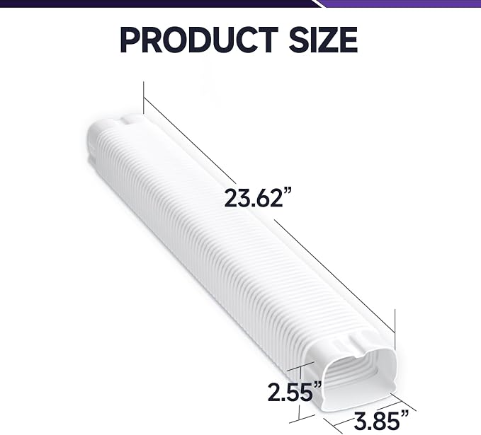 Mini-split Line Set Cover Accesories: 4" 1.9 Ft Flexible Duct for Mini Split Air Conditioner HAVC Central AC, White