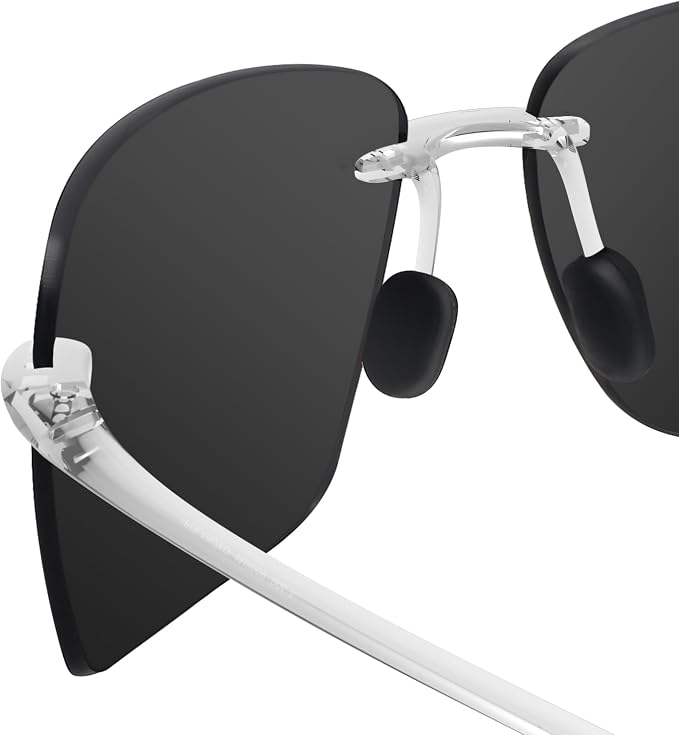 JULI Sports Sunglasses for Men Women Tr90 Rimless Frame for Running Fishing Golf Surf Driving MJ8009