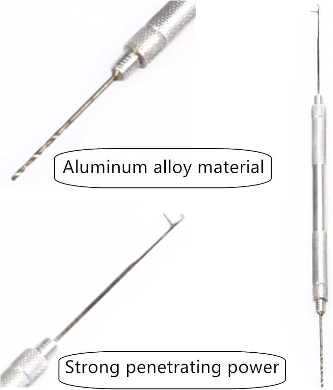 Fishing Bait Needle Kit, 2 Packs Aluminum Alloy Fishing Baiting Rigs Tool Kit Fishing Rigging Bait Needle Tool Fishing Bait Needle Swinger Driller Kit Fishing Accessories for Lures Bait Driller