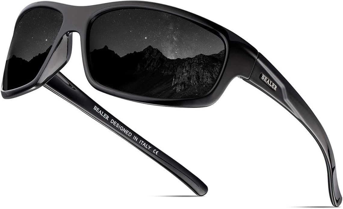 BEALER Polarized Sports Sunglasses for Men Lightweight TR90 Frame Sun Glasses Driving Cycling Fishing UV Protection Shades