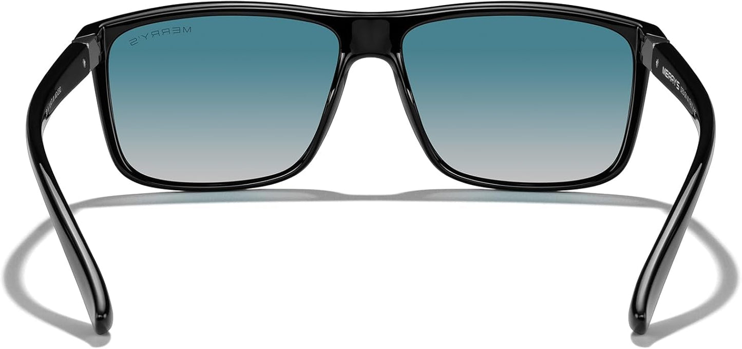MERRY'S Rectangular Polarized Sports Sunglasses for Men Women Cycling Driving Fishing UV400 Protection S8225