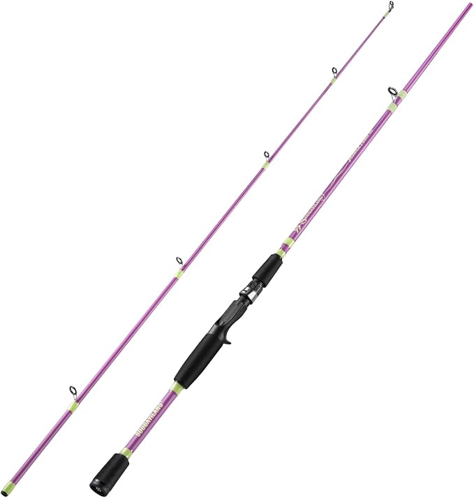 Sougayilang Fishing Rod 24-Ton Carbon&Glass Fiber Composite Spinning and Casting Rod, 2 Piece for Bass Trout Crappie Travel Fishing- 6'0"