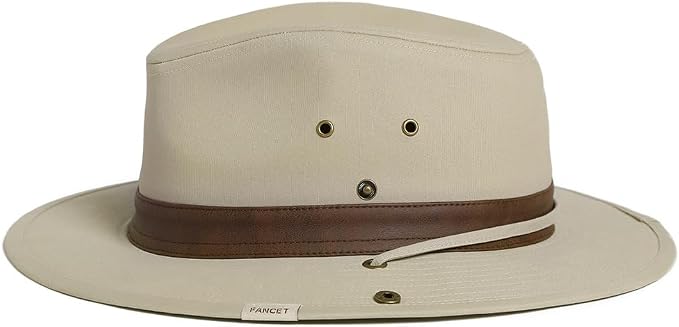 TOP-EX Cotton Aussie Outback Safari Hat, UPF 50+ Sun Hat Wide Brim with Chin Strap, Breathable Packable Bush Hat Men Women