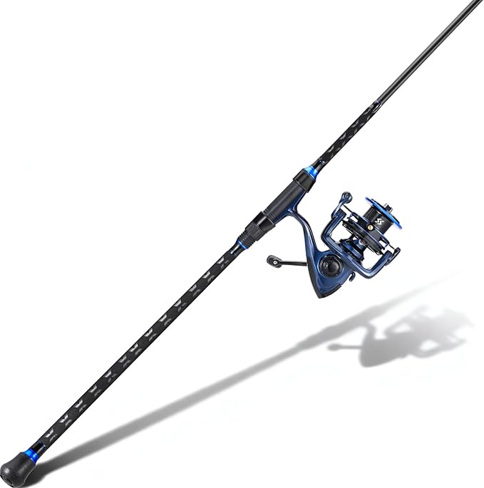SOUGAYILANG Surf Fishing Rod and Reel Combo, Heavy 3-Piece Travel Spinning Rod with Reel for Red Drum, Striped Bass, Beach & Saltwater Fishing(9'/10'/11'/12')