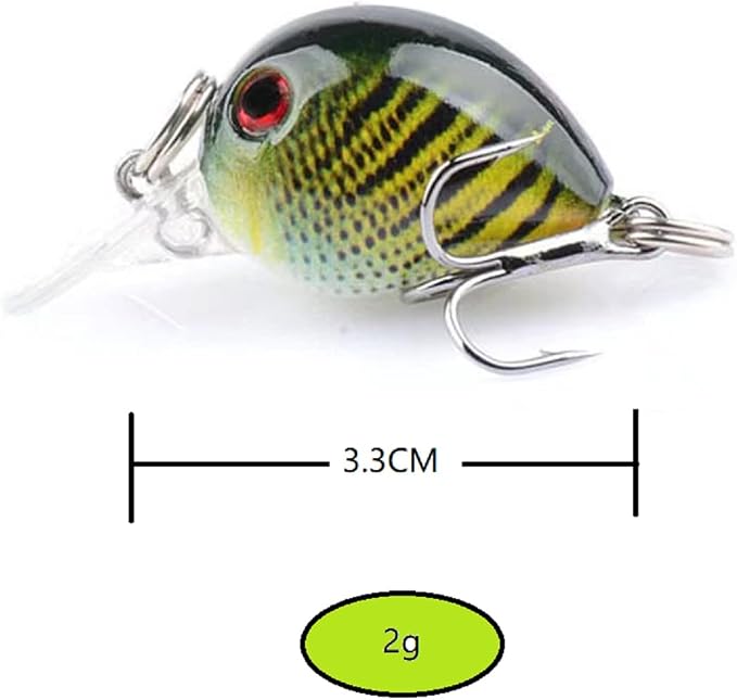 Micro Fishing Lures Crankbaits Baits Lure，Mini Fishing Lure Swimbaits Micro Crank Baits Topwater Lures for Freshwater Saltwater Bluegill Pumpkinseeds Trout Perch with Tackle Boxes