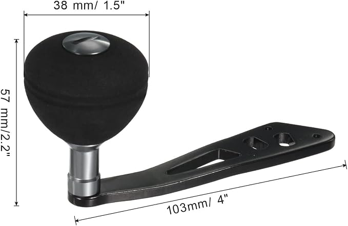 PATIKIL Baitcasting Power Handle, Metal Fishing Reel Handle EVA Knob Grip Replacement Parts for Rocker Arm Accessories