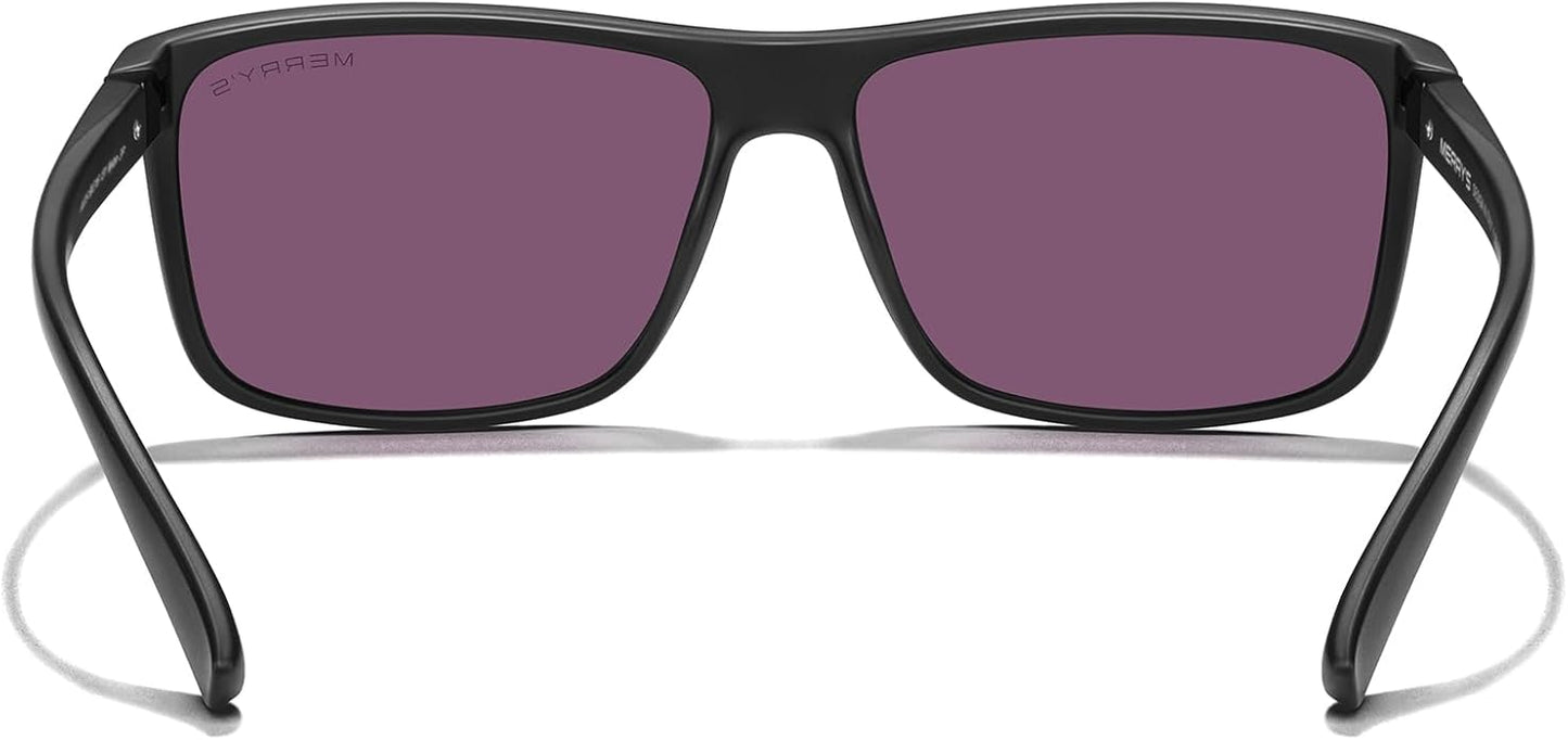 MERRY'S Rectangular Polarized Sports Sunglasses for Men Women Cycling Driving Fishing UV400 Protection S8225
