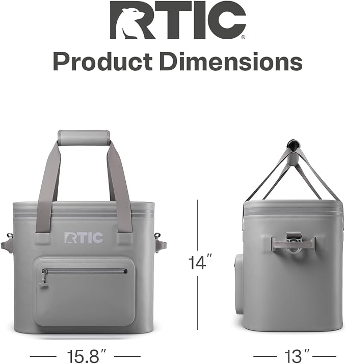 RTIC Ultra-Tough Soft Cooler Pro, Insulated, Waterproof, Leak Proof, Portable Floating Bag for Beverage, Drink, Lunch, Outdoor, Beach, Car, Camping, Picnic, Fishing, Boat