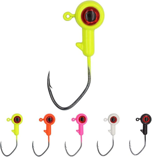XFISHMAN Crappie-Jigs-Heads-Kit 1/8 1/16 1/32oz 50 Pack Panfish Fishing Jigs Lead Head Jig Hook Lure