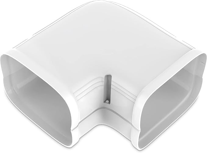 4" Flat Elbow Line Cover Set Parts PVC Accessory for Decorative for Ductless Mini Split, Central AC and Heat Pumps