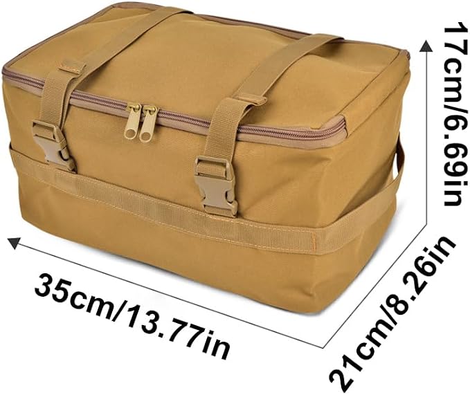 DONGKER Fishing Storage Bag,Dual Zipper Tactical Travel Organizer Bag with Internal Mesh Pockets for Fishing Camping Travel
