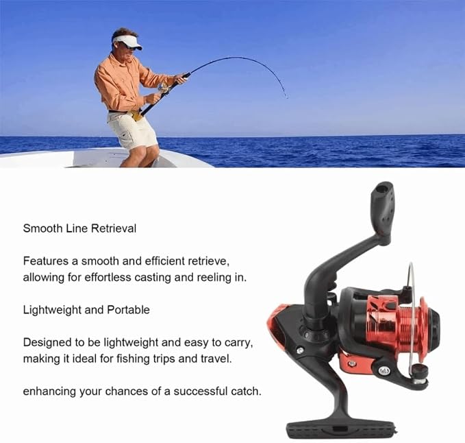 200-size with Pre-Spooled Line, Left Right Interchangeable Handle, 5.2:1 Gear Ratio Closed Face Fishing Reel for Freshwater, Lake and Outdoor Fishing