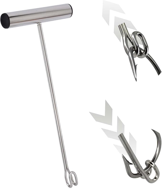 Stainless Steel Fishing Hook Remover，Dehooker Tool,Push/Pull Hook Remover，Anti-Lost Saltwater Dehooker Tool Shark Hook Remover