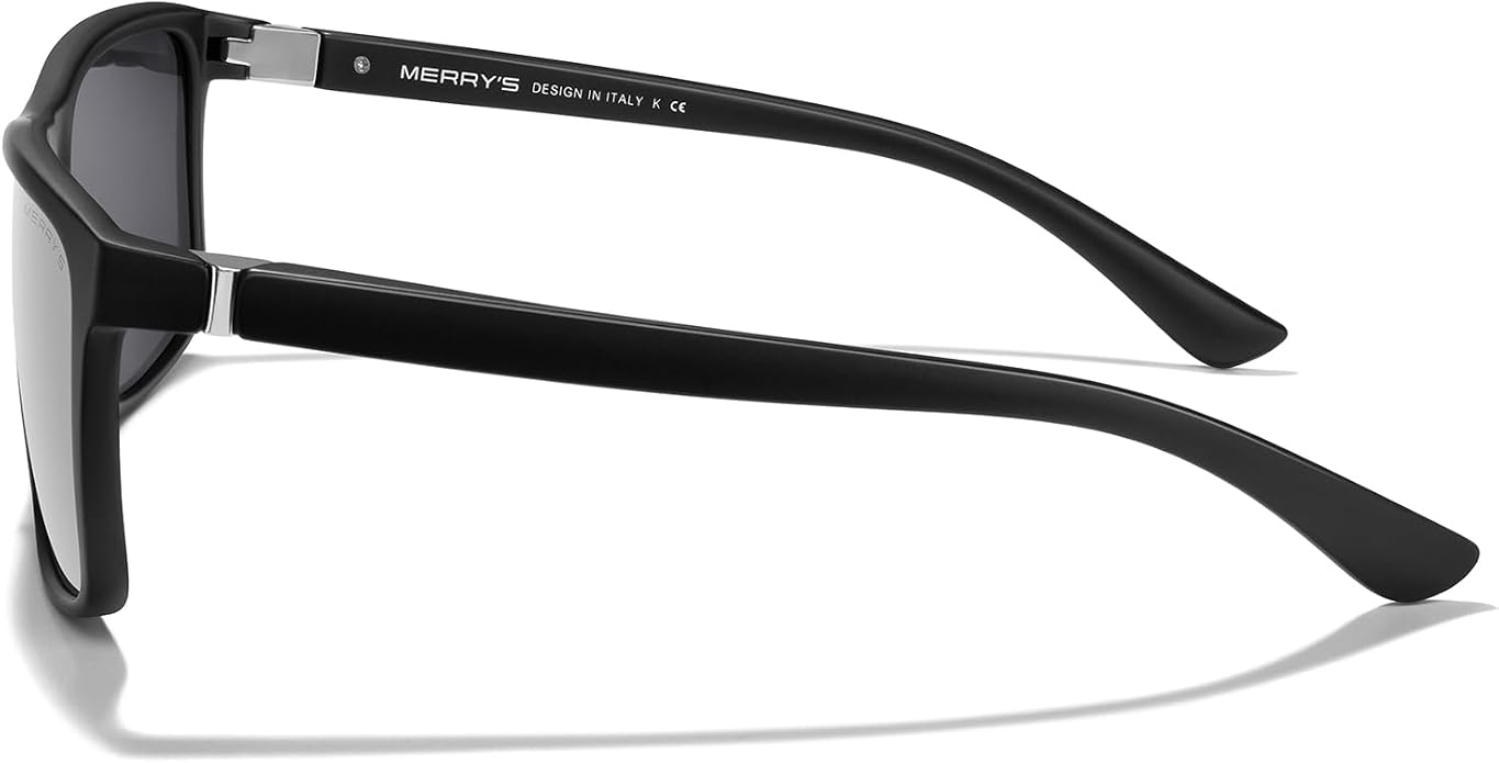 MERRY'S Rectangular Polarized Sports Sunglasses for Men Women Cycling Driving Fishing UV400 Protection S8225