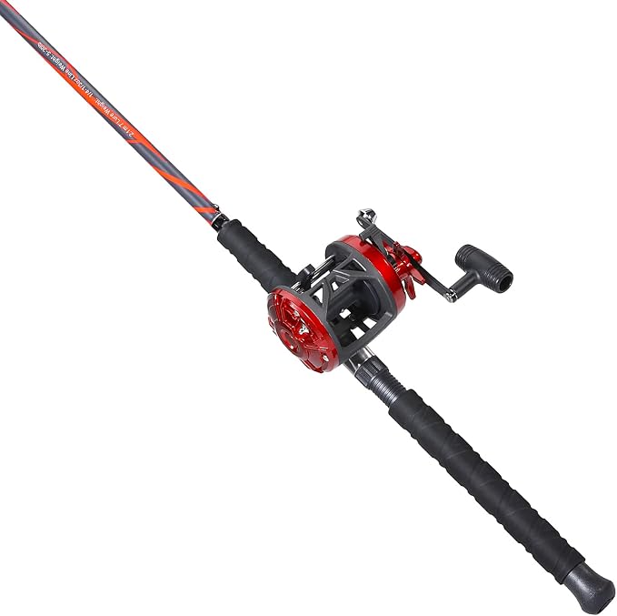 Sougayilang Progressive Glass Fishing Pole Conventional Reel Combo Medium Heavy for Catfish Salmon and Steelhead-7'0"