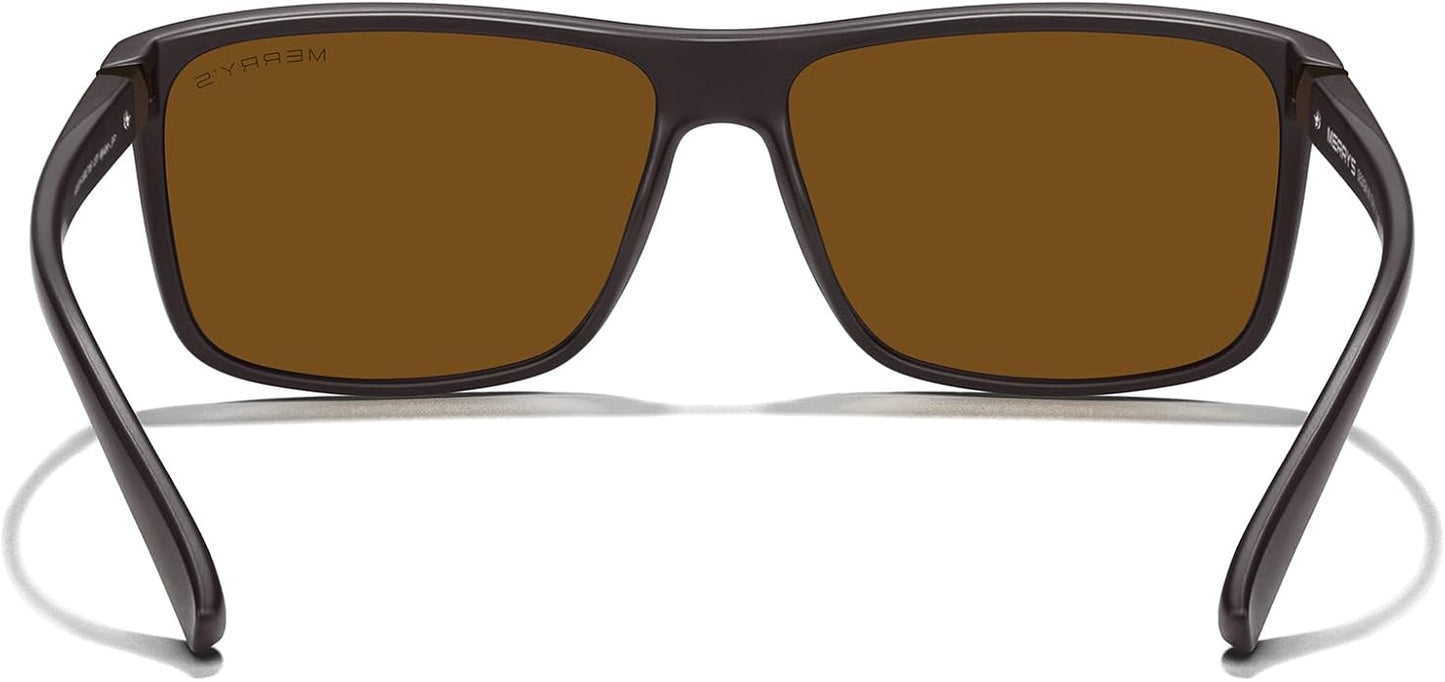 MERRY'S Rectangular Polarized Sports Sunglasses for Men Women Cycling Driving Fishing UV400 Protection S8225