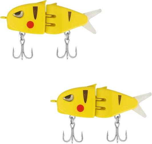Popper Top Water Fishing Lure: Whopper Fishing Lures with Floating Rotating Tail Barb Treble Hooks Saltwater Freshwater for Bass