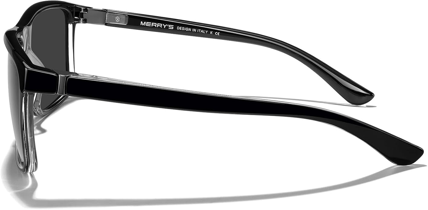 MERRY'S Rectangular Polarized Sports Sunglasses for Men Women Cycling Driving Fishing UV400 Protection S8225