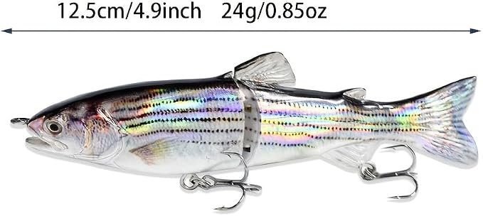 3pcs Glide Bait, Bass Fishing Lures, Slow Sinking Swimbait, Jointed Bass Pike Lures, Hard Shad Fishing Baits, Saltwater Fishing Lures, Trout Lures, Freshwater Fishing Gear