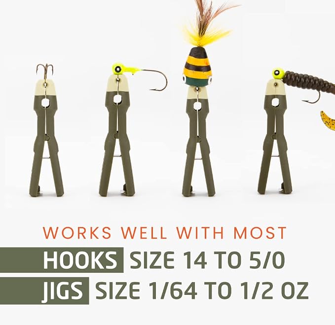 Fishing Knot Tying Tool/Jig Head and Hook Eyelet Grip/Line Threader/Clipper for Shaky Hands and Poor Eyesight. Tackle Box Accessory.