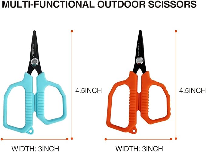 BasicGear Fishing Multi-Tool Scissors – Titanium-Coated, Stainless Steel, Multi-Tool Cutter with Hook Adjuster, Screwdriver, Bottle Opener, Sheath & Non-Slip Grip for Saltwater or Freshwater Use