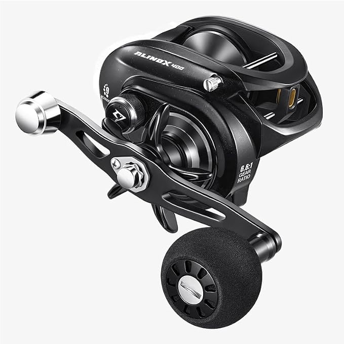 Piscifun Alinox 400 Baitcaster Fishing Reel, 38Lbs Max Drag Aluminum Alloy Frame Baitcasting Reel, Available in 6.6:1/8.1:1 Gear Ratio, Freshwater and Saltwater Low Profile Casting Reel for Musky