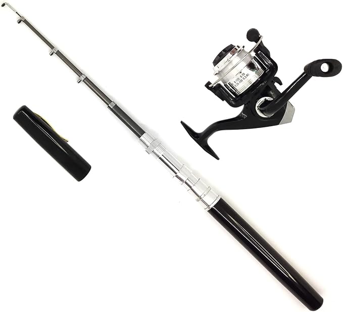Pocket Mini 38inches Telescopic Pen Fishing Rod and Reel Combo, Portable Fishing Pole with Line Lure Hook for River Lake Reservoirs Ice Etc