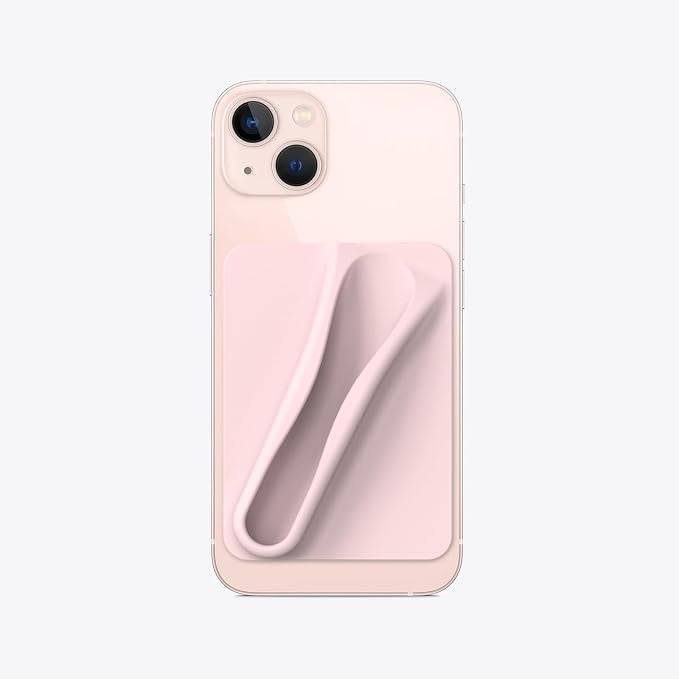 DOB SECHS 2PCS Silicone Lip Holder for Cell Phone Lipstick Lip Glaze Phone Case Adhesive Back Stick On Holder for iPhone and Android Phones, Grey+Pink