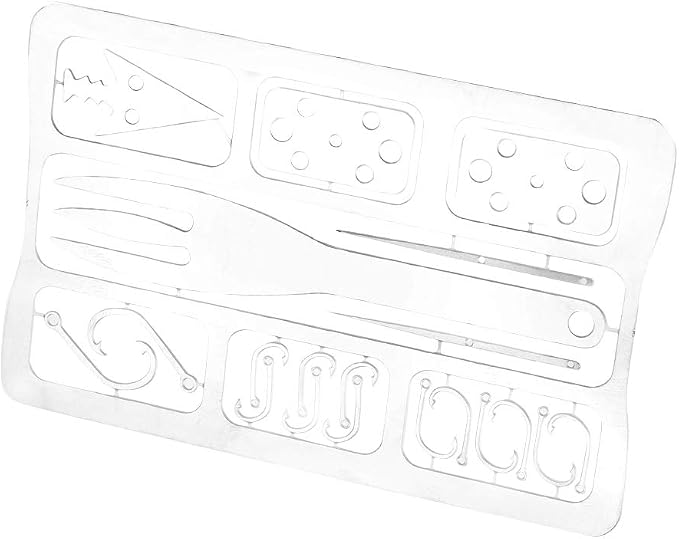 Survival Multi Tool Card Stainless Steel Fishing Gear with Fishhooks for Outdoor Camping Backpacking Travel Durable Portable Fishing Accessories Silver 10x6.5cm 4 Pack