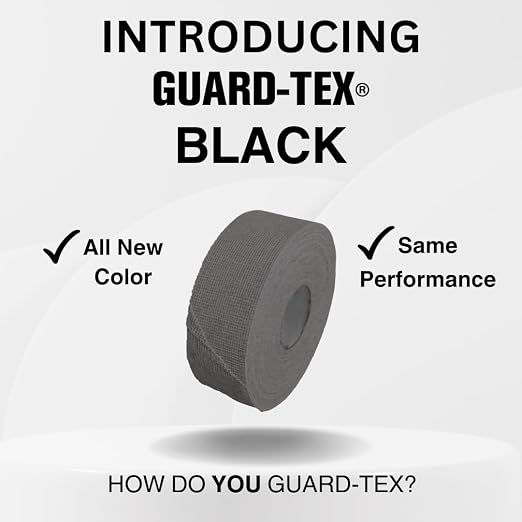 Guard-Tex® Black Finger Tape 3/4 in Self-Adhering Cotton Gauze for Trades — No Adhesive No Residue Skin Protection and Tool Grip — 16 Rolls x 90 ft — Made in USA Since 1935