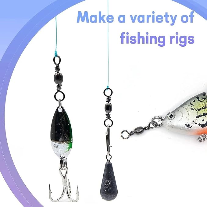 Fishing Barrel Swivels - 50Pcs/100pcs Solid Ring Rolling Swivel Connector High Strength Fishing Terminal Tackle for Saltwater Sea Fishing