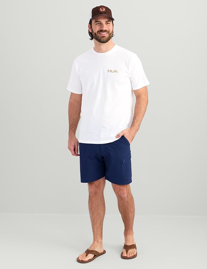 HUK Mens Performance Fishing Logo Tee, Short Sleeve T-Shirt for Men