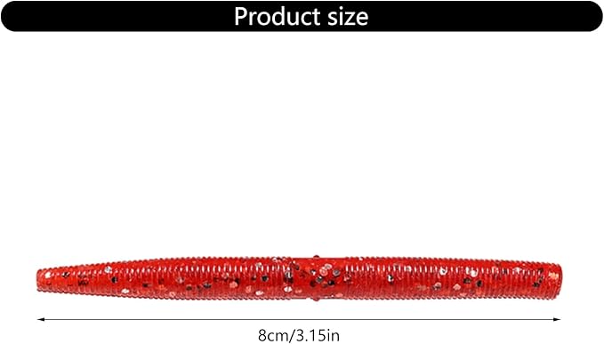 30Pcs Artificial Soft Baits Earthworm Salts Scent Soft PVC Stick Baits Slow Sinking Wobblers Elastic Soft Noodles Lures