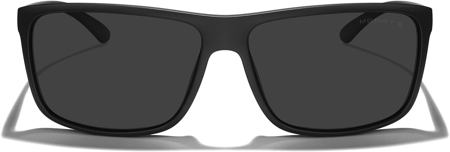 MERRY'S Rectangular Polarized Sports Sunglasses for Men Women Cycling Driving Fishing UV400 Protection S8225