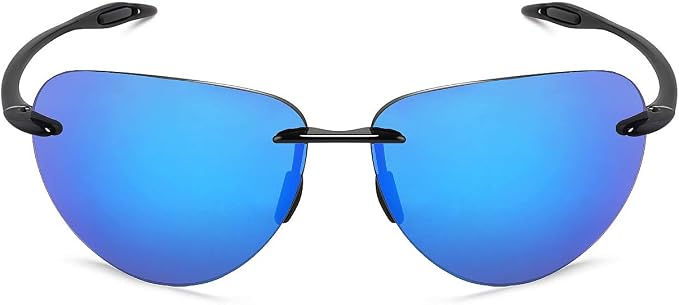 JULI Sports Sunglasses for Men Women Tr90 Rimless Frame for Running Fishing Golf Surf Driving MJ8009