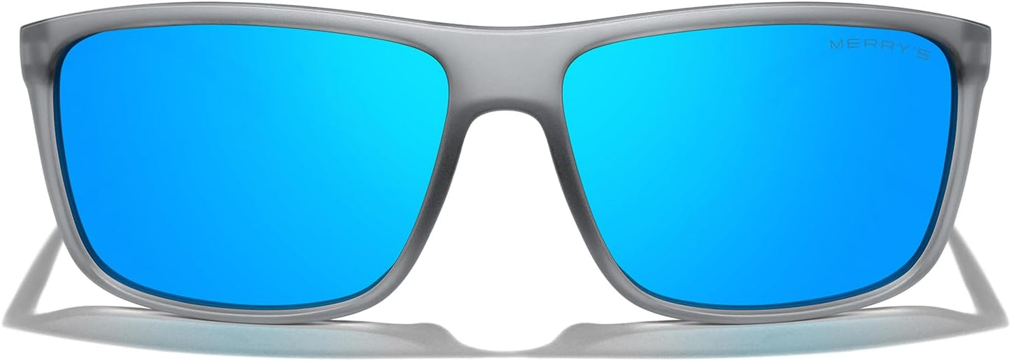 MERRY'S Rectangular Polarized Sports Sunglasses for Men Women Cycling Driving Fishing UV400 Protection S8225