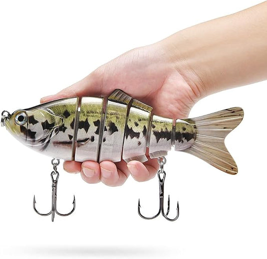 Large Multi Jointed Fishing Lures Bait,Big Giant Fishing Bass Lures,Crankbaits Swimbaits with Treble Hook
