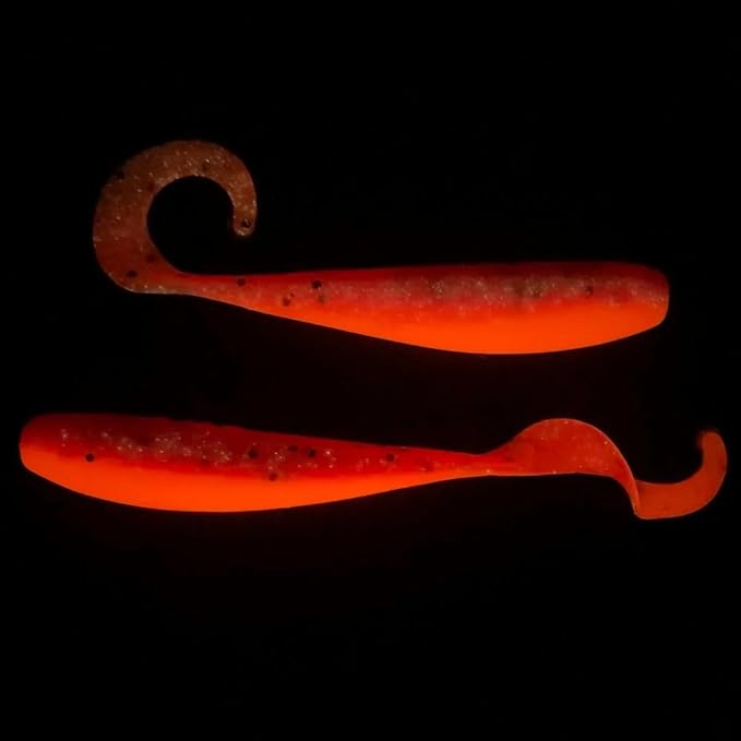 A.M. Fishing Curly Tail Jerkshad 3 Inch Soft Baits Garlic Infused,– 12 Pack – Saltwater & Freshwater Fishing Lures for Bass, Redfish, Snook, and Trout