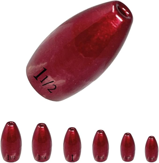 Reaction Tackle Tungsten Flipping Weights for Bass Fishing - Sinkers for Punching Heavy Cover - Fresh & Saltwater - Texas/Carolina Rigs - Size Stamped