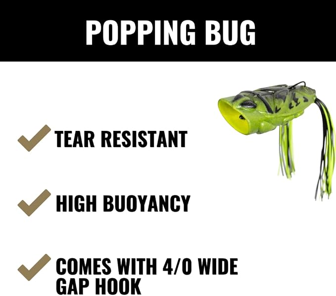 LUNKERHUNT Top Water Bass Fishing Lures | Realistic Weird Fishing Bait for Bass Fishing | Weedless bass Fishing Lures for Freshwater & Saltwater | Frog, Spider & Dragonfly (Bug Combo)