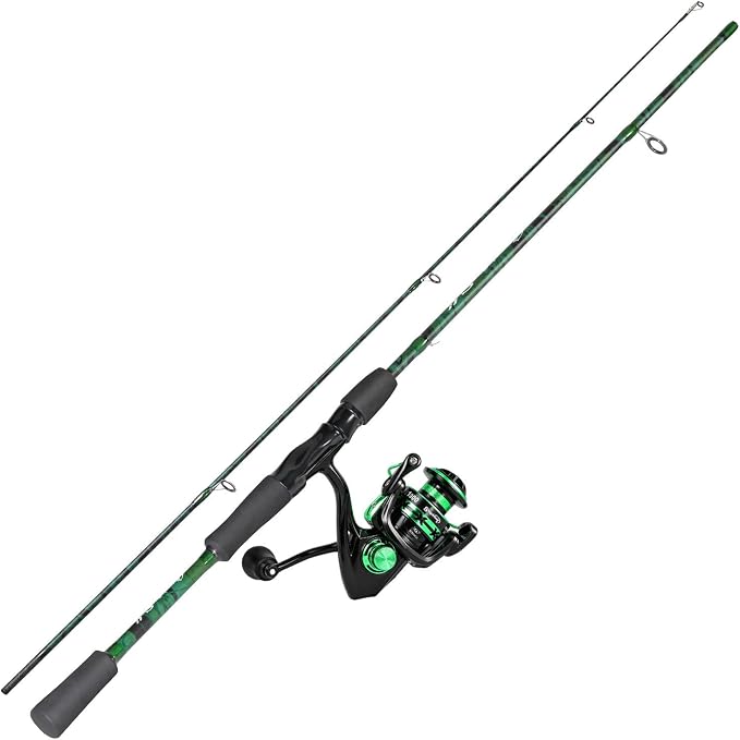 Sougayilang Fishing Rod Reel Combos,Two Pieces Fiberglass Durable and Strong Spinning Pole with Smooth Reel Available for Freshwater Catching Bass, Trout, Catfish
