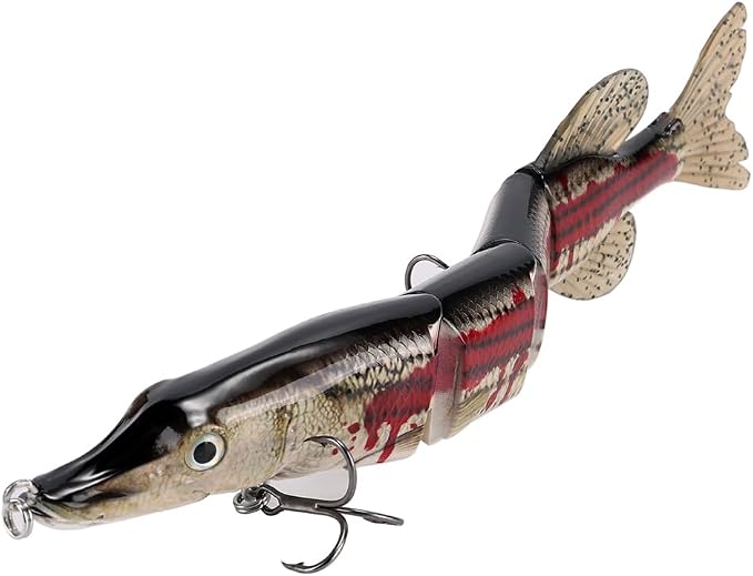 Large Multi Jointed Fishing Lures Bait,Big Giant Fishing Bass Lures,Crankbaits Swimbaits with Treble Hook